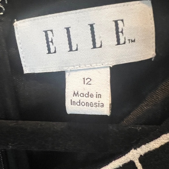 Elle black and white checkered sleeveless A-"line dress size 12 - Picture 2 of 9